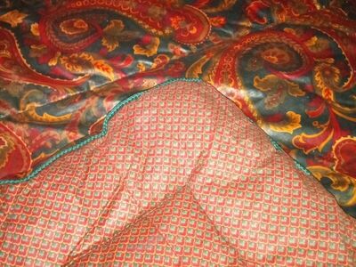 Croscil king comforter set maroon dual sided Paisley set: dual sided comforter bed skirt and two pillow shams