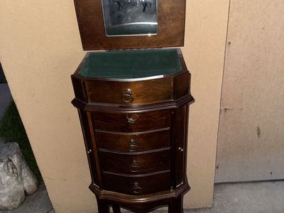 Honey Marian Jewelry Armoire Standing With Mirror