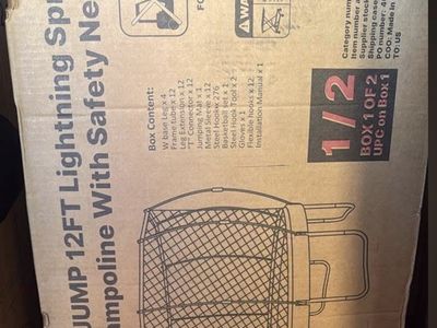 LEJUMP 12FT Lightning Spring Trampoline With Safety Net (BOX 1/2 ONLY)
