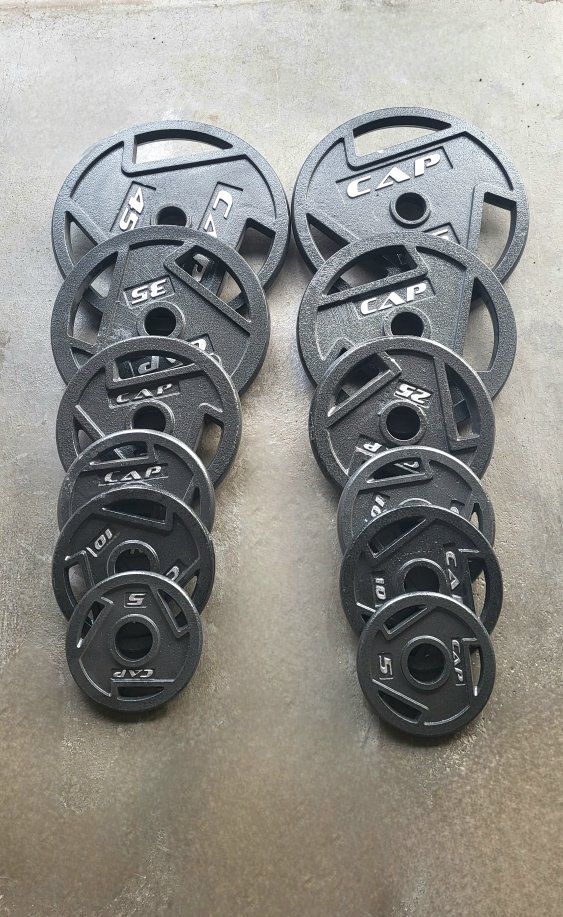 260 pounds of Olympic weights