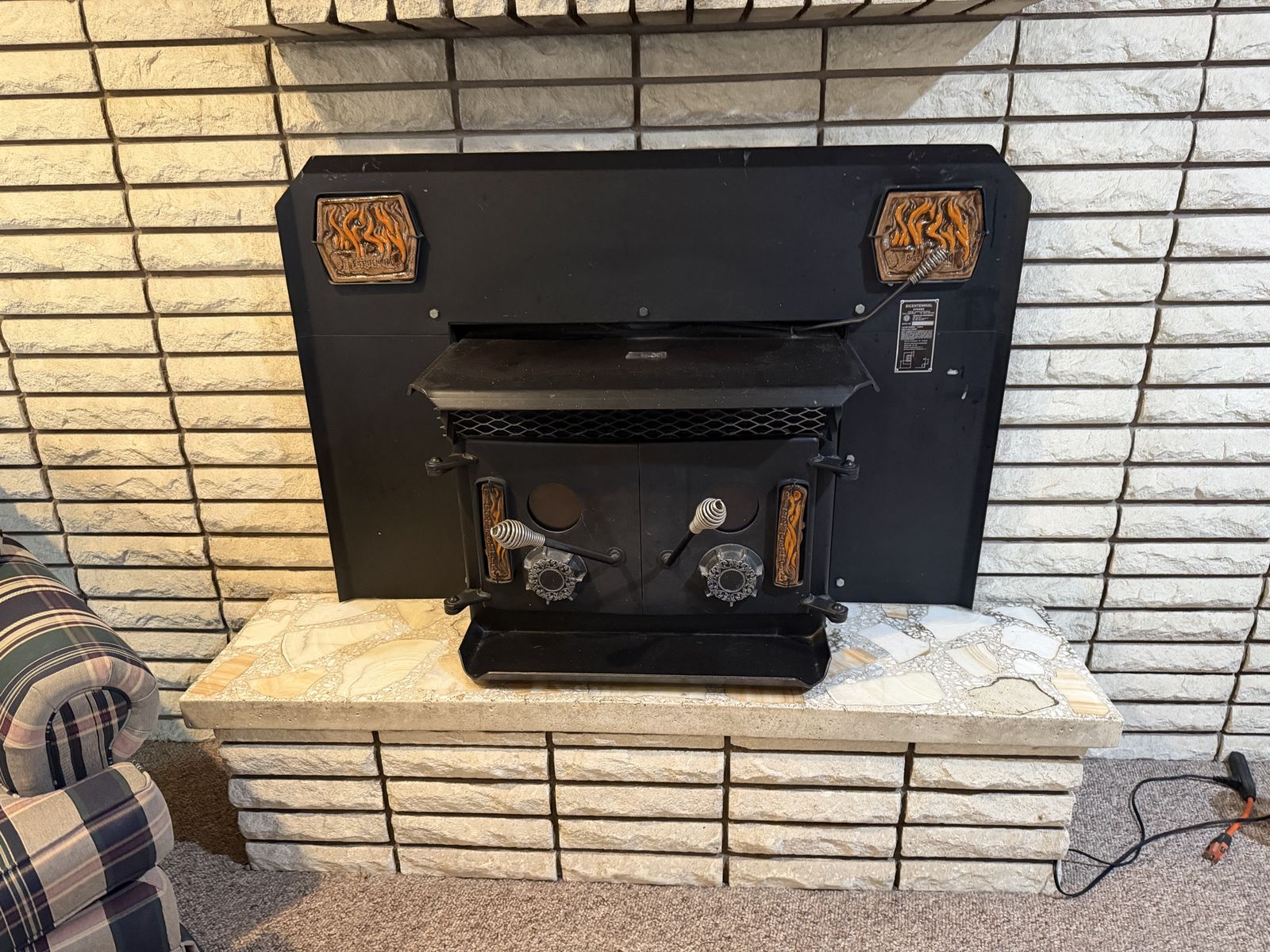 Bicentennial Stoves Wood Burning Fireplace Insert Black 