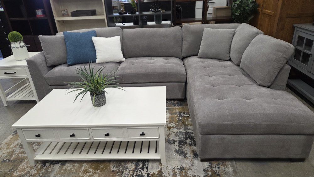 🩶2-Piece Fabric Sectional with Power Reclining footrests