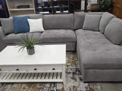 🩶2-Piece Fabric Sectional with Power Reclining footrests