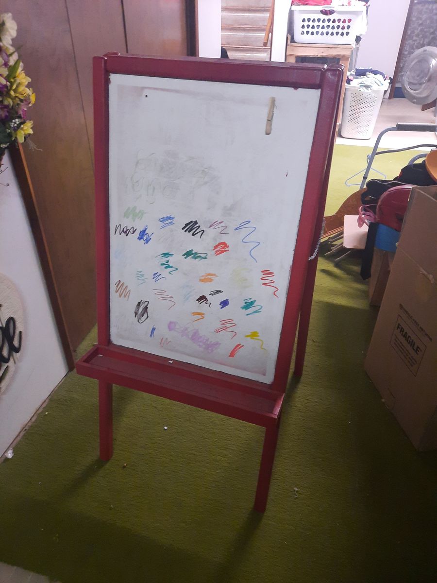 Red Kids' Art Easel - Whiteboard  on both sides