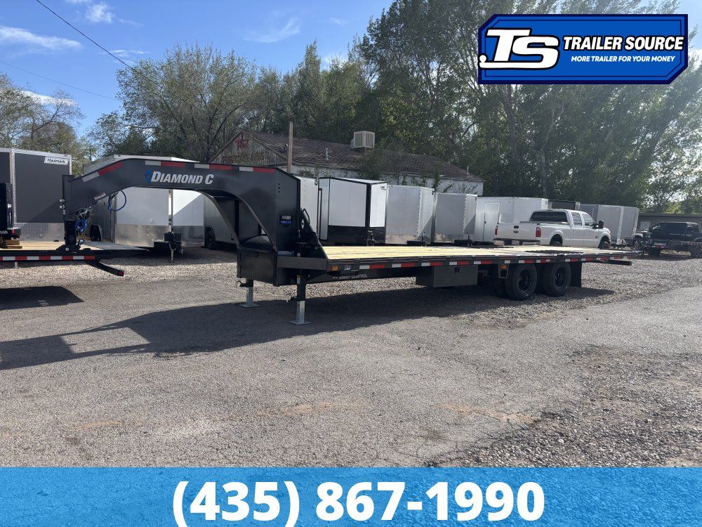 8.5x30 Diamond C FMAX-HDT 210 Gooseneck Hydraulic Dovetail Equipment Trailer - 25K GVWR - 2-Speed Jack