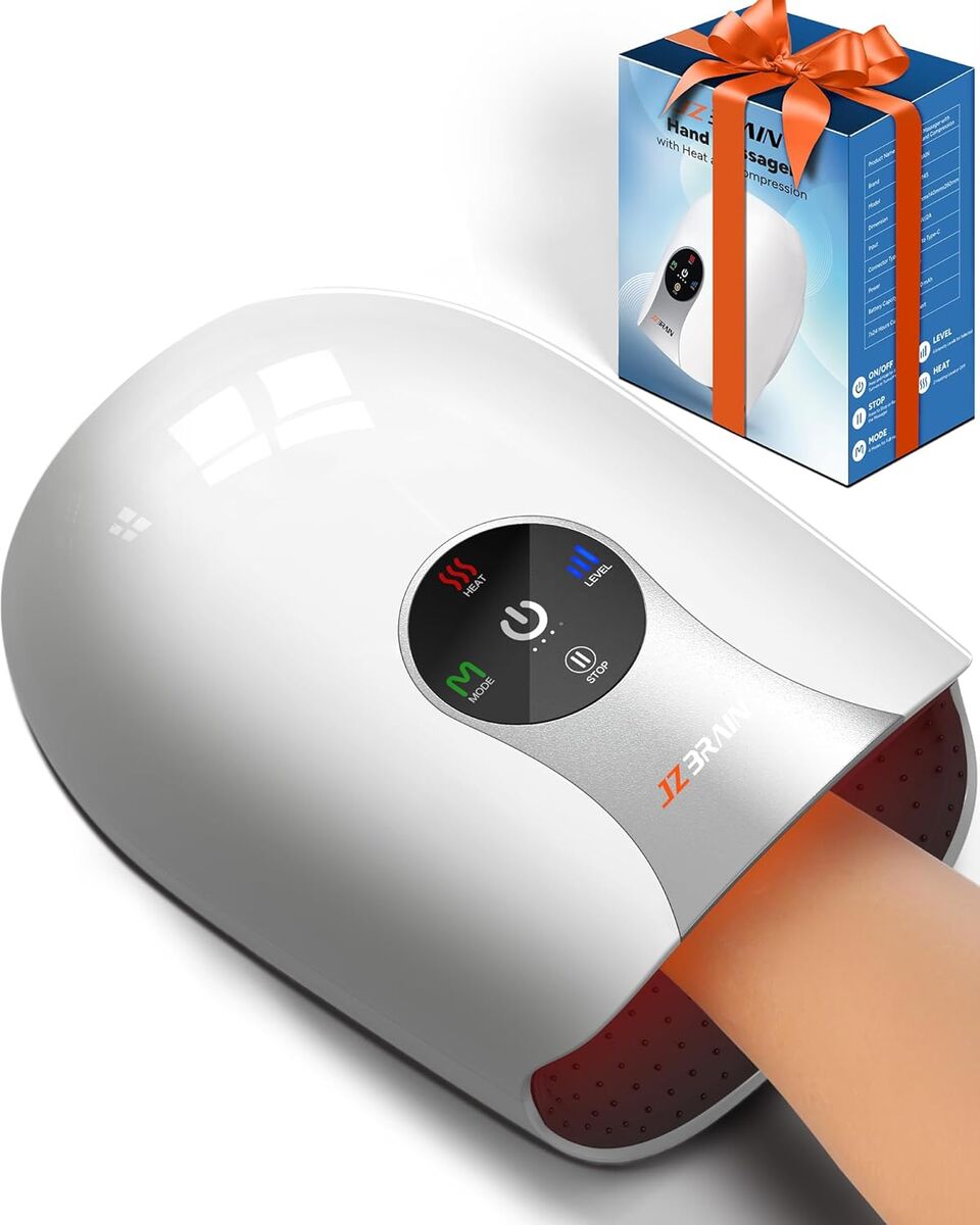 NEW Hand Massager with Heat and Compression for Wrist Palm Fingers and Comfort Relief & Daily Relaxation – 4 Modes 6 Intensities