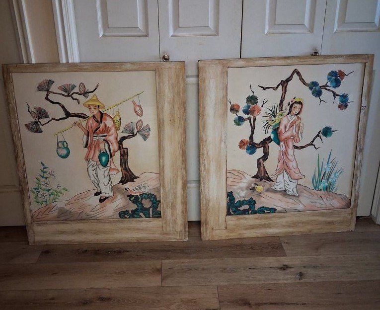 ANTIQUE JAPANESE WATER  COLOR  PAINTING