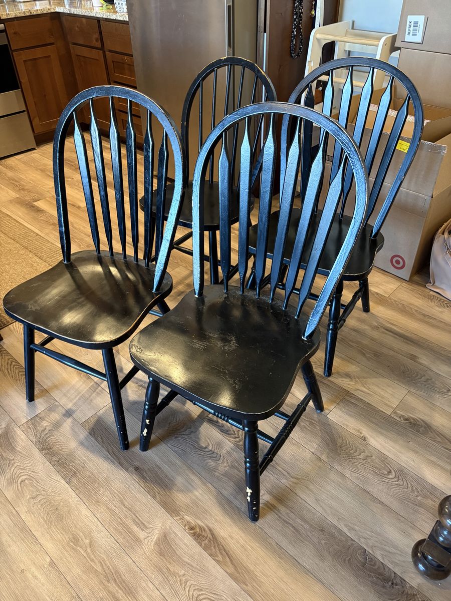 4 Black Kitchen Chairs