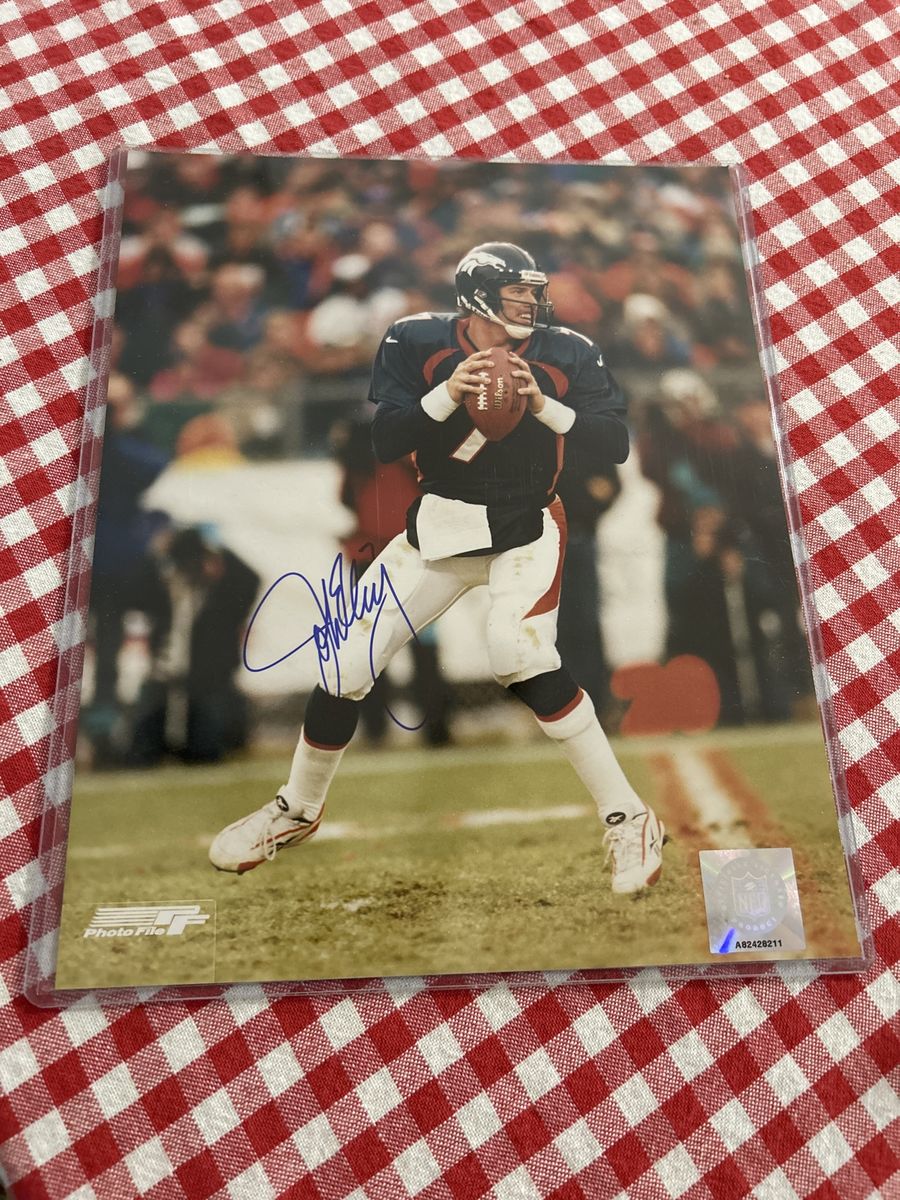 Autographed John Elway Denver Broncos 8x10 Photo File Photograph with NFL Hand Signed Certified Auto W/COA Hologram