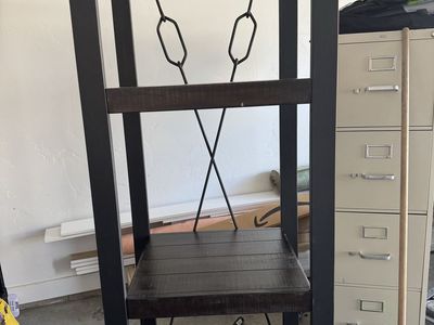 4 Tier Bookshelf,Rustic Brown Industrial Book Shelf, Wood and Metal Deep Bookcases Bookcase for Living Room