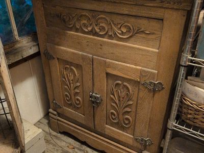 Vintage Oak Ice Chest box decor prop