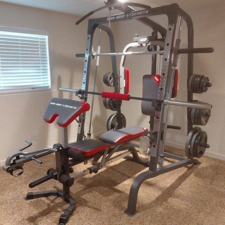 Complete Olympic Home Gym Set-Up w/ 530# of Weights