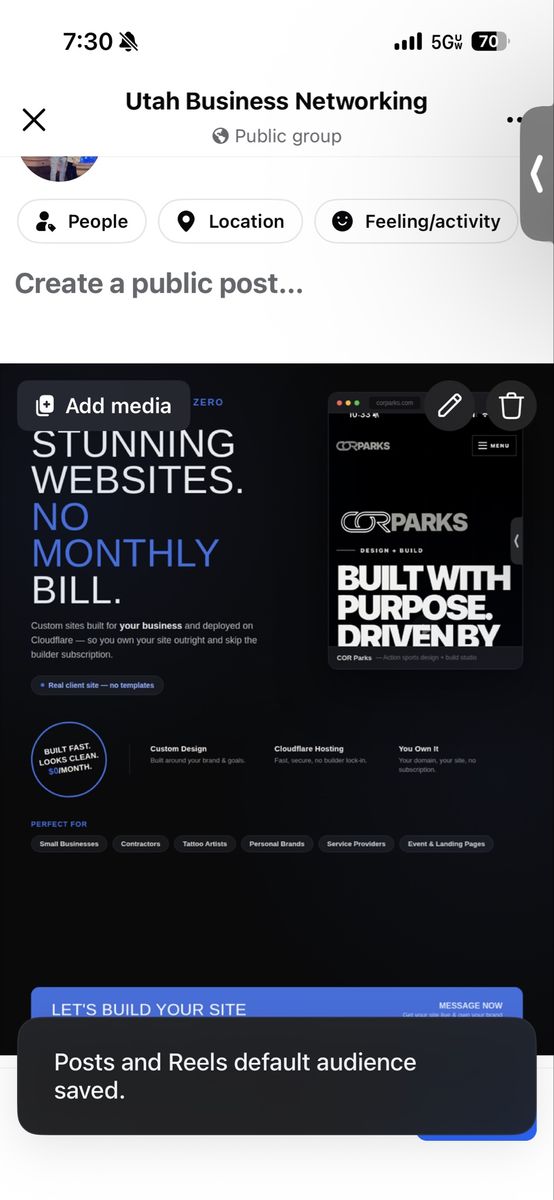 Custom built website