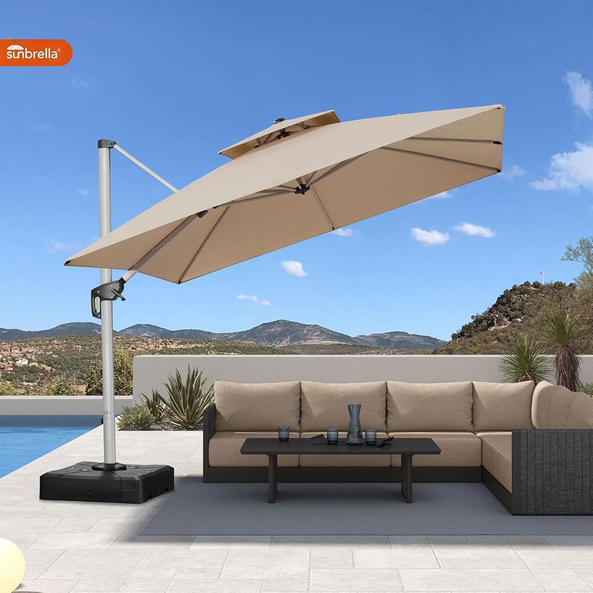 Purple Leaf Large Outdoor Umbrella