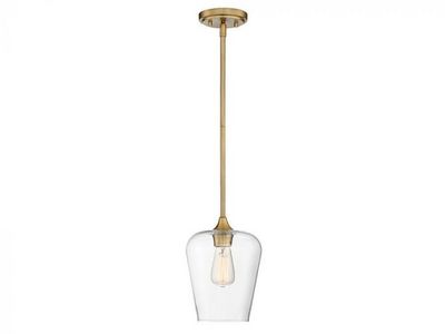 Transitional/ Modern Traditional Single Light Pendant in Brass