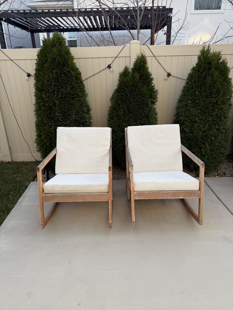 Two Safavieh Vernon Outdoor Rocking Chairs