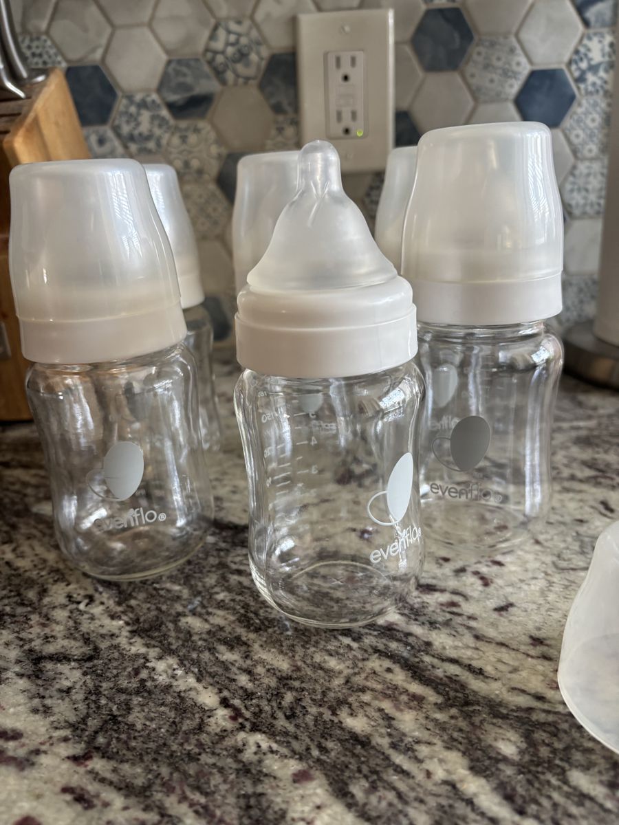 Evenflo wide neck glass bottles