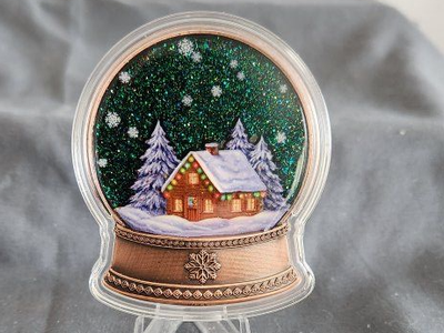 5 oz Copper Colorized Round Beautiful Winter Scene