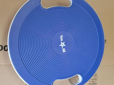Yes4All Balance Board, Wobble Stability Trainer with Handles, Blue/Gray
