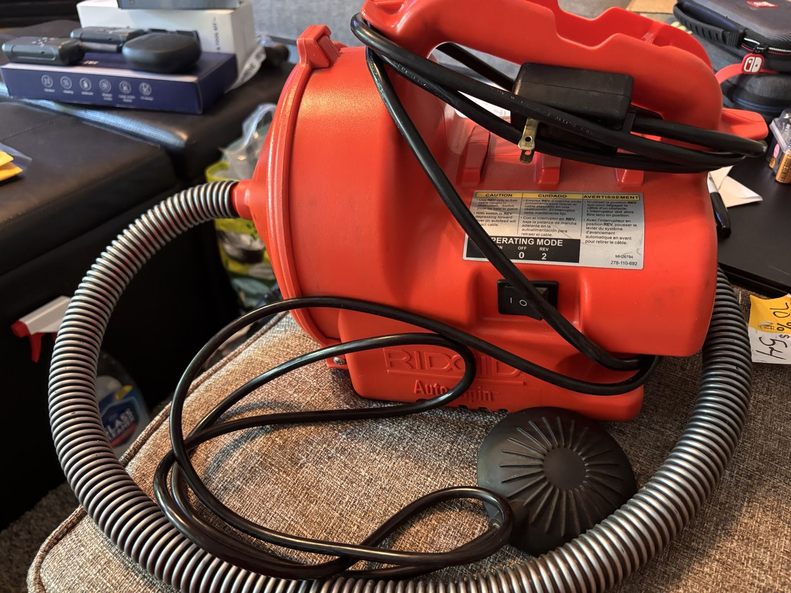 RIDGID Auto-Spin k-30 Drain Cleaner Machine Electric Snake