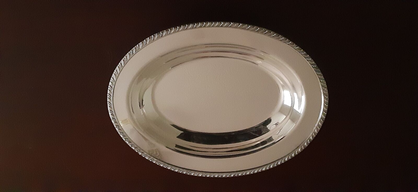 Vintage Wm. Rogers Silver Plated Oval Serving Platter c. 1950