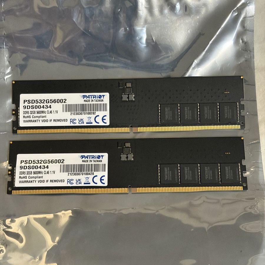 64gb DDR5 5600 MHz Ram, open box, 2x32gb Sticks