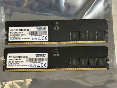 64gb DDR5 5600 MHz Ram, open box, 2x32gb Sticks