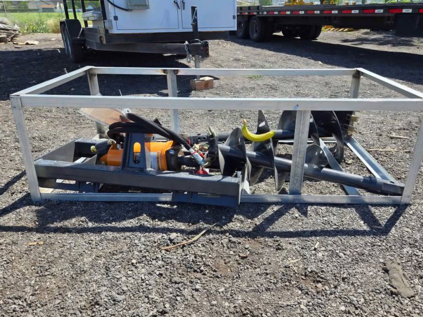 NEW Wolverine Heavy Duty Auger, 12 & 18" bits, Hex Shaft, Diamond Plated Removable Teeth (Skid Steer)