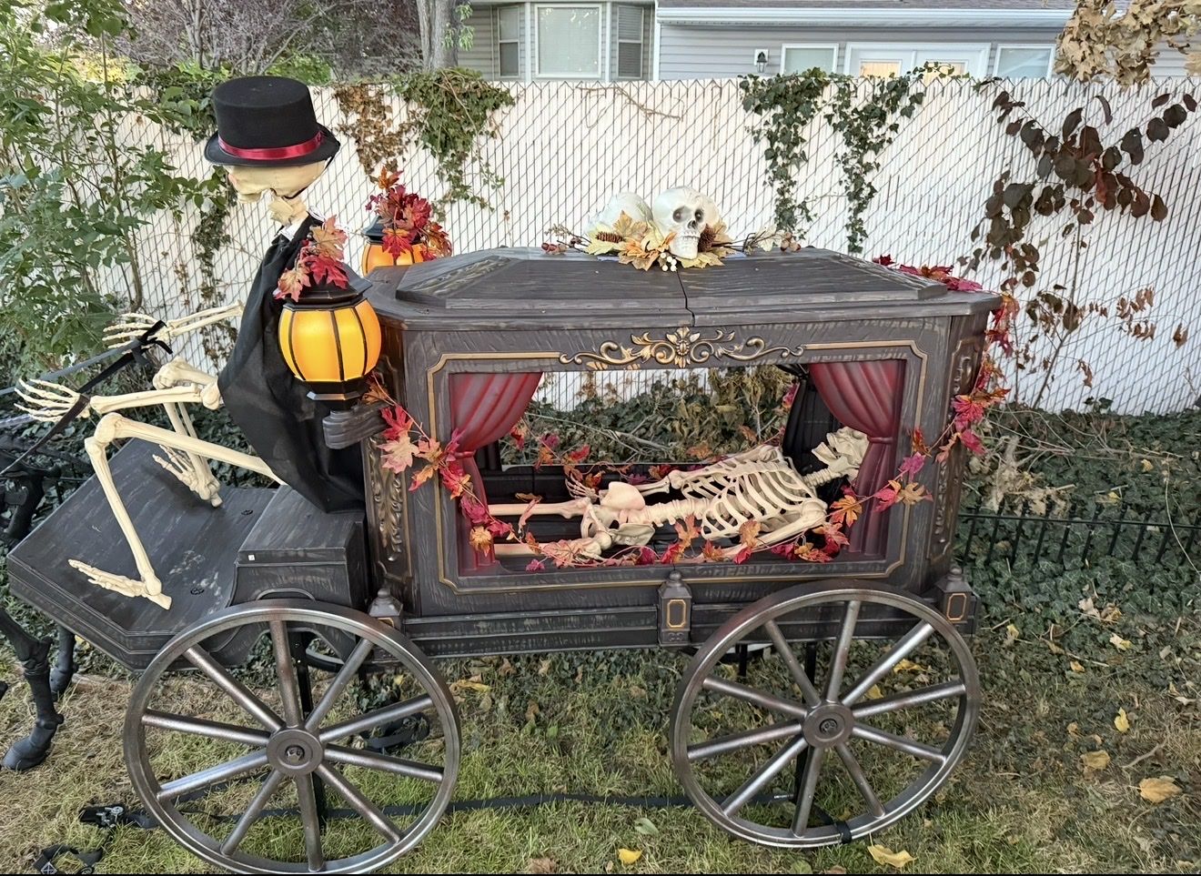 Hearse And 2 Pony Halloween Animatronics