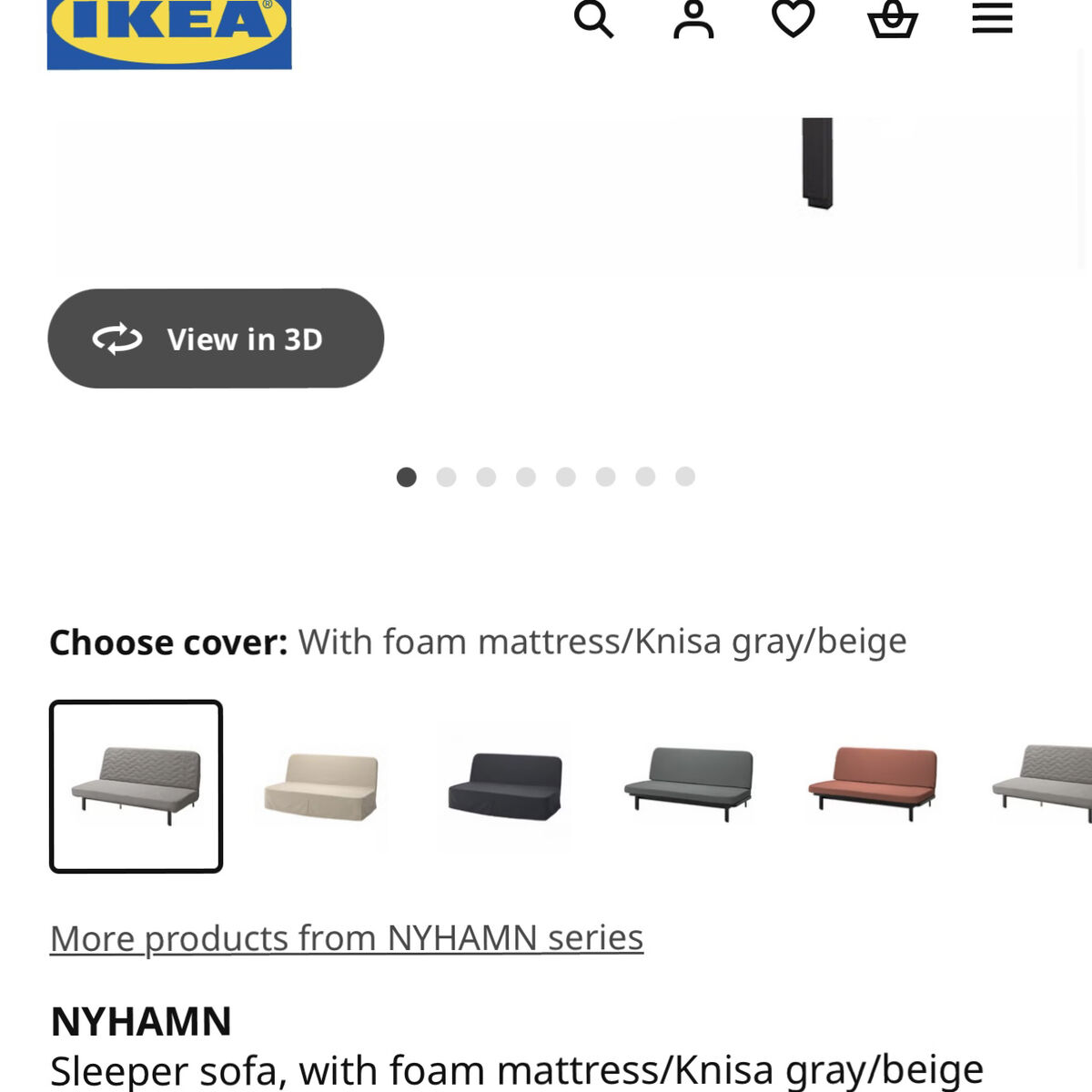 NYHAMN Sleeper sofa With Mattress