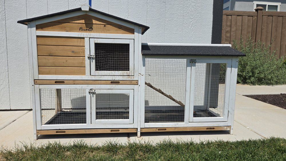 Outdoor Wooden Rabbit Hutch & Small Animal Coop with Run
