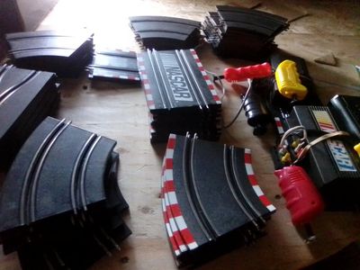 Vintage NASCAR Slot Car Race Track Set with Cars and Controllers - Complete Lot