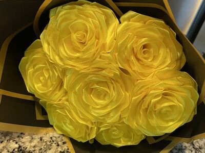 Forever silk yellow rose bouquet Valentine’s Day