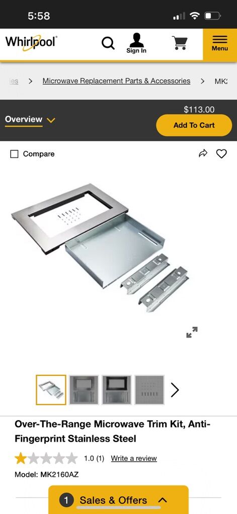 New Over-The-Range Microwave Trim Kit 30”