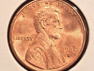 1984 D Penny - Uncirculated Bright Red Color