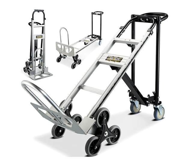CSHT-2243B 3 in 1 Convertible Aluminum Hand Truck Dolly Cart, 1000 LBS Capacity, Heavy Duty Stair Climbing Trolley Platform Cart