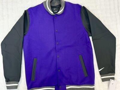 Nike Varsity Jacket Purple Black Size Large