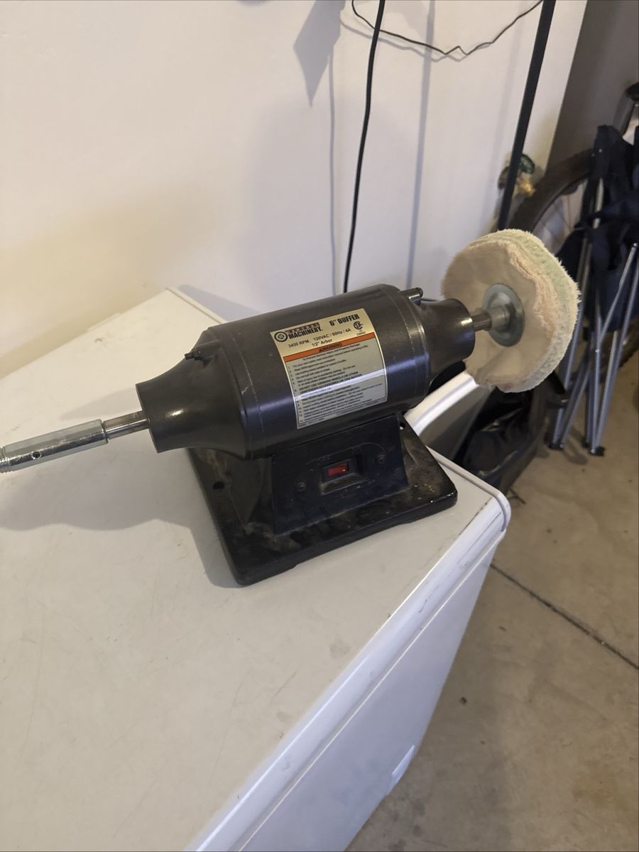 Central Machinery 6" Bench Buffer 3450 RPM - Heavy Duty Polishing and Grinding Tool