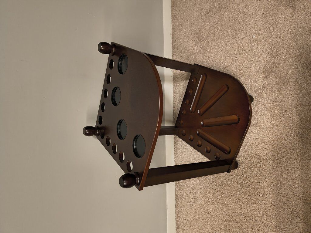 Wooden Corner Cue Rack Stand Table
