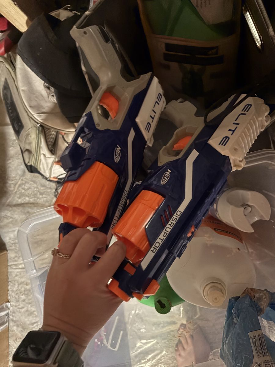 NERF Elite Disruptor Blaster 2-Pack with Darts - Blue & Orange Toy Guns