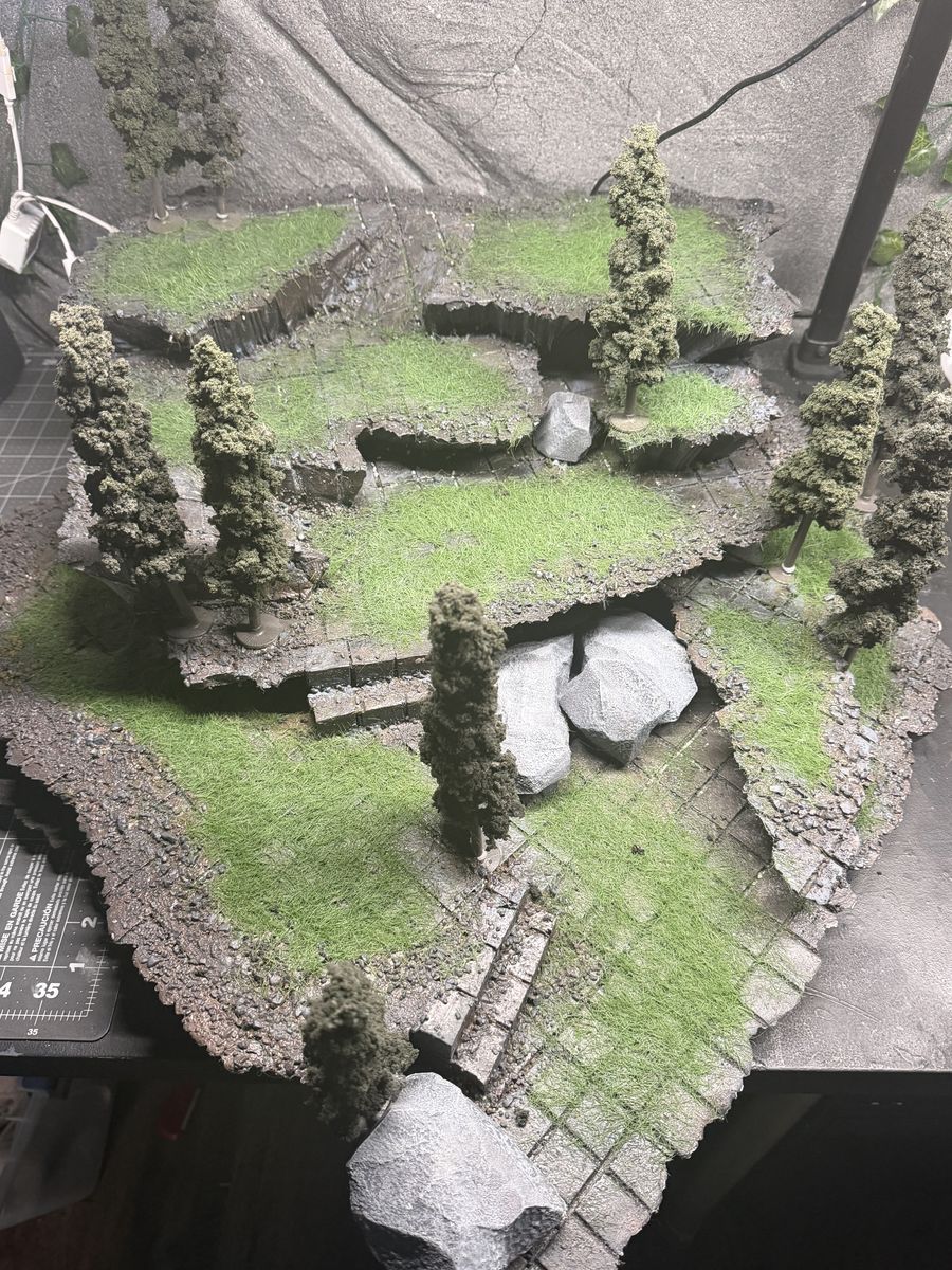 TTRPG battle / D&D / hand-made battle map / "mountain battle"/