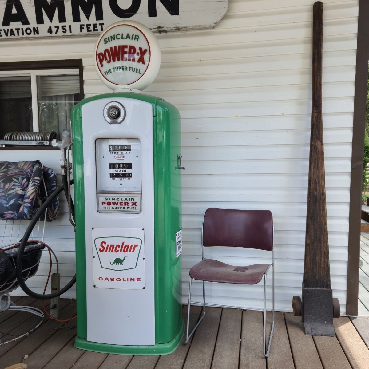 Bennett Restored Gas Pump Lighted