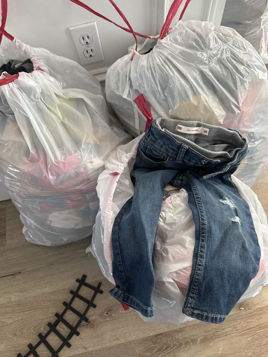 Large Lot of Toddler BOY Clothing - 3 Trash Bags Full, Mixed Brands, Sizes 18- 2t