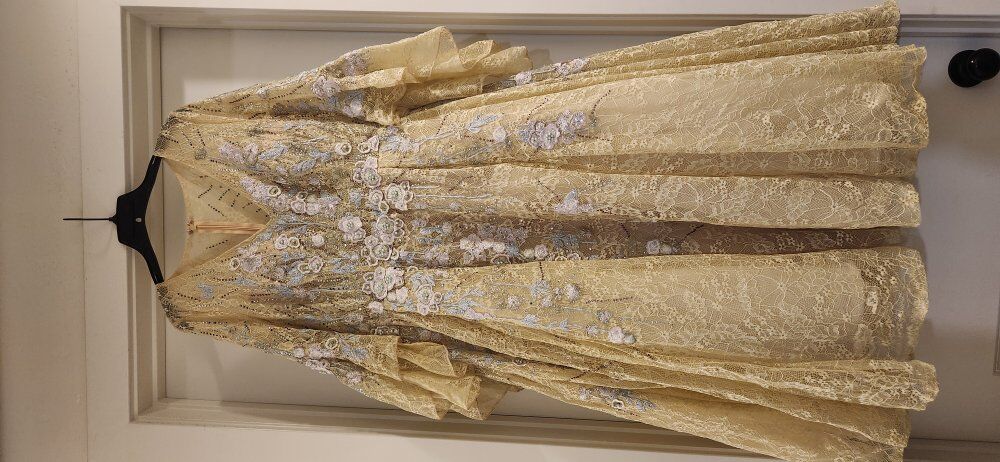 Yellow Lace Formal Dress