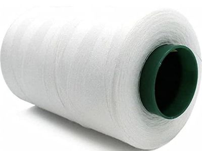 2 Spools White Polyester Sewing Thread Spool for Sewing Machines & Hand Stitching - Durable All-Purpose Thread 6000 Yards Each