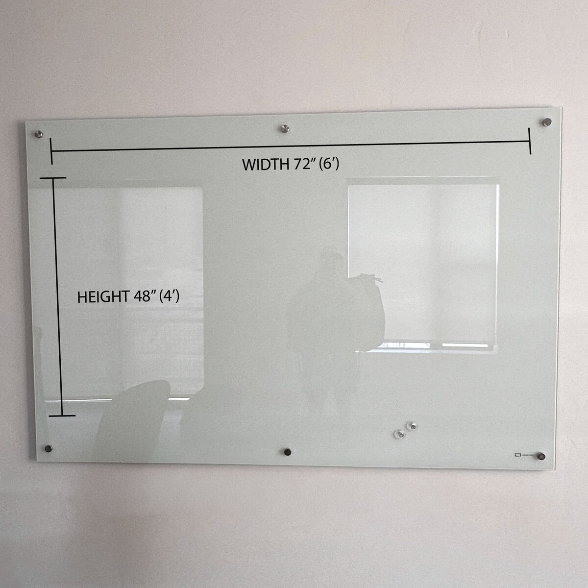 Quartet® Glass Magnetic Whiteboard (72” x 48”)