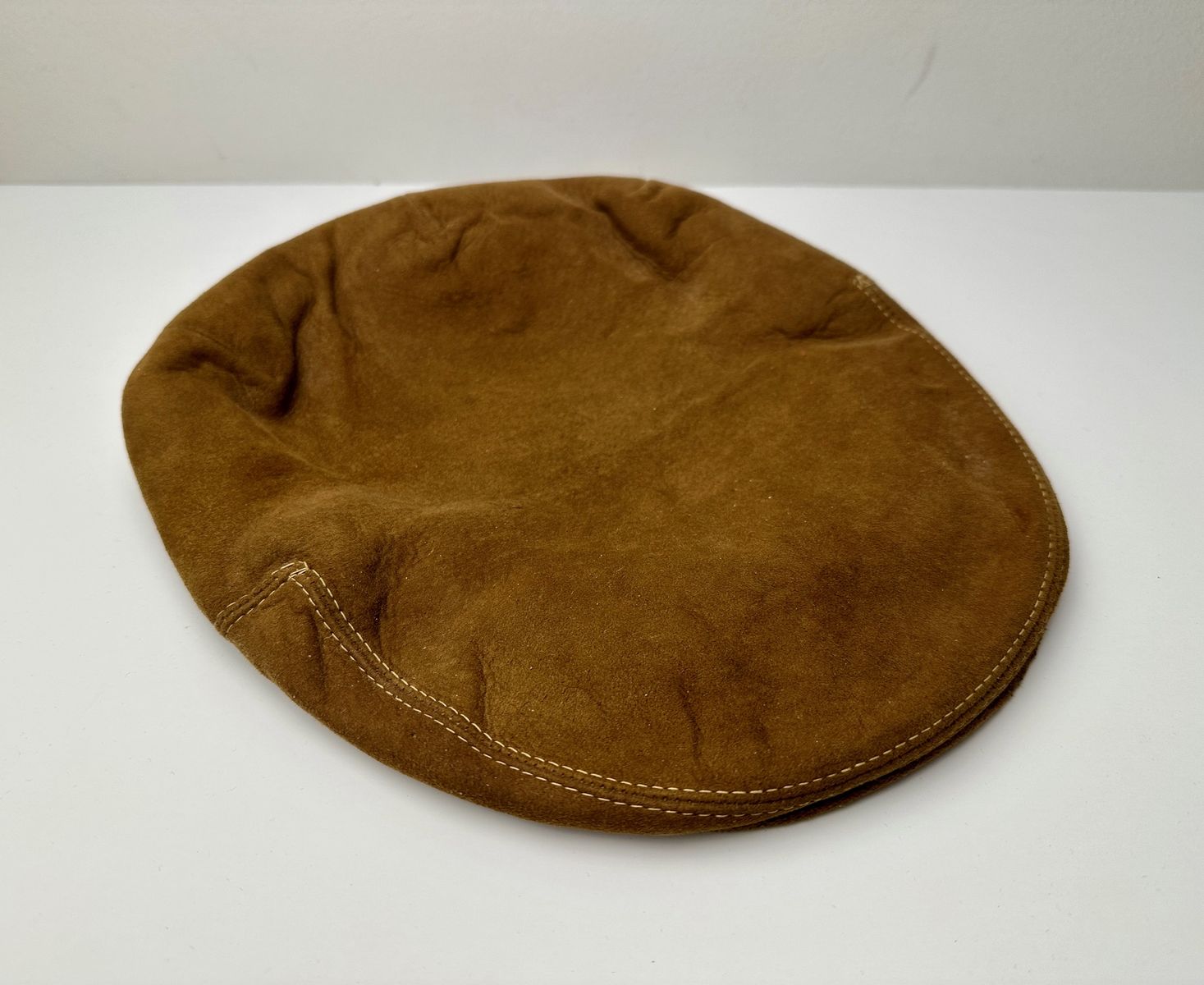 Vintage Quality Deluxe Leather Newsboy Cap, Size 7 1/4