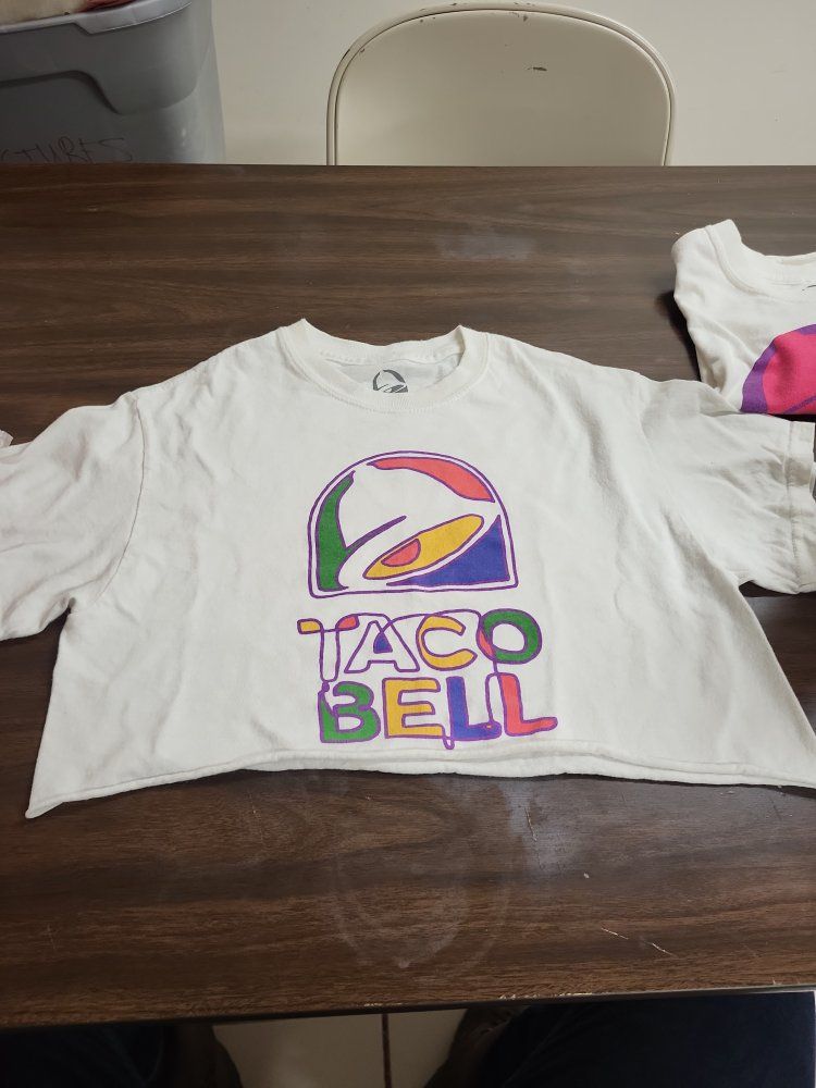 Junior's size small Taco Bell Crop Top, double sided.
