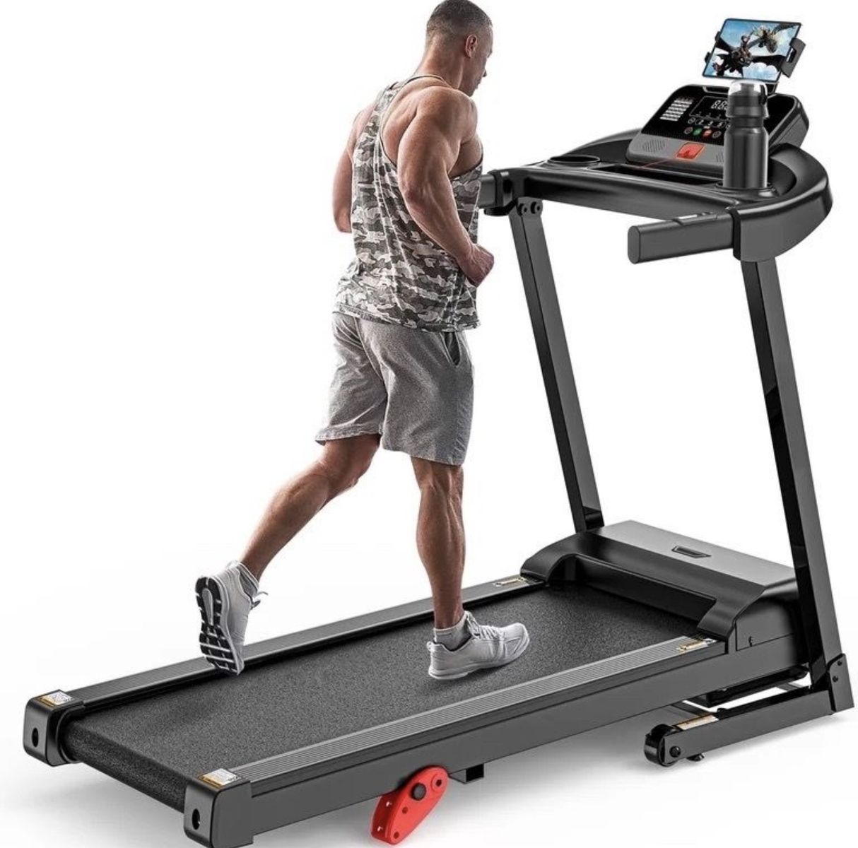 Famistar T72 3.7HP Folding Treadmill for Home w/ APP Control, 300lbs Capacity, Adjustable Incline