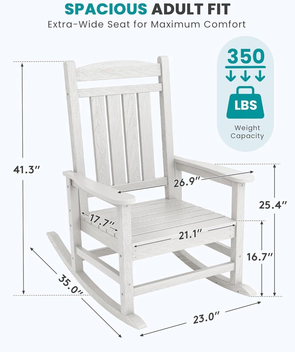 SERWALL Outdoor Rocking Chair Oversized